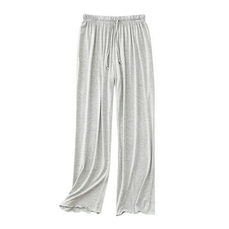 

Homgro Women s Wide leg Pajama Pants Pj Bottoms Loose Fit Lightweight Ankle Elastic Waist Nightwear Grey 8-10