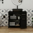 thumbnail image 2 of FULLWATT 36 Inches Bathroom Vanity in Black Finish with Square Ceramic Vessel Sink, Single Bathroom Vanity with Top, 2-Door Cabinet and 2 Drawers, 2 of 17