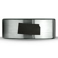 thumbnail image 2 of Tungsten Kansas Sunflower State Band Ring 8mm Men Women Comfort Fit Brushed Gray Flat Cut Black Polished, 2 of 4