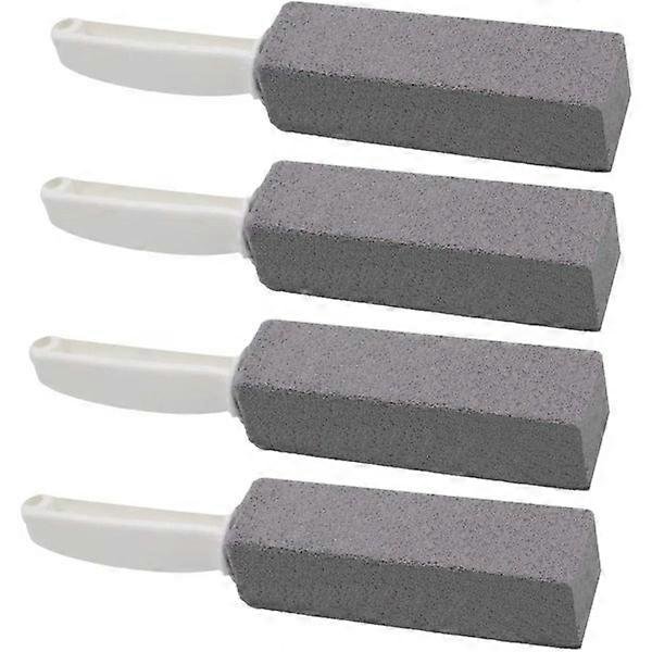 Pumice stone for toilet cleaning, pumice stone toilet brush with handle 4-pack black-WELLNGS