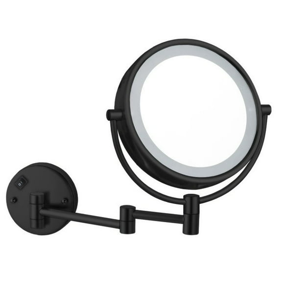 Nameeks Ar7705-7X Glimmer 8" Diameter Modern Circular Framed Bathroom Wall Mirror - Black