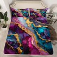 thumbnail image 2 of Homewish Marble Texture Road Bed Sheets,Gold Glitter Print King Sheets,Modern Fluid Art Sheet Set For Men Women,Breathable Home Decor,4 Pieces, 2 of 7