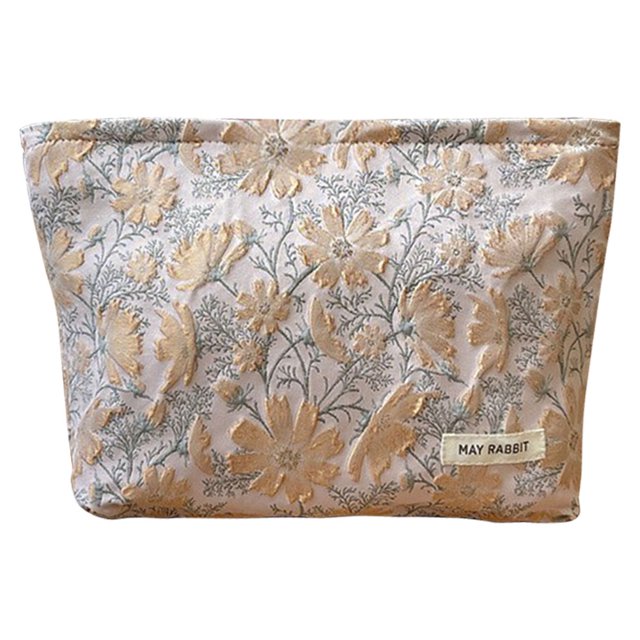 Bolso Mano Maquillaje Floral Aseo Vintage Gran Capacidad para Mujer