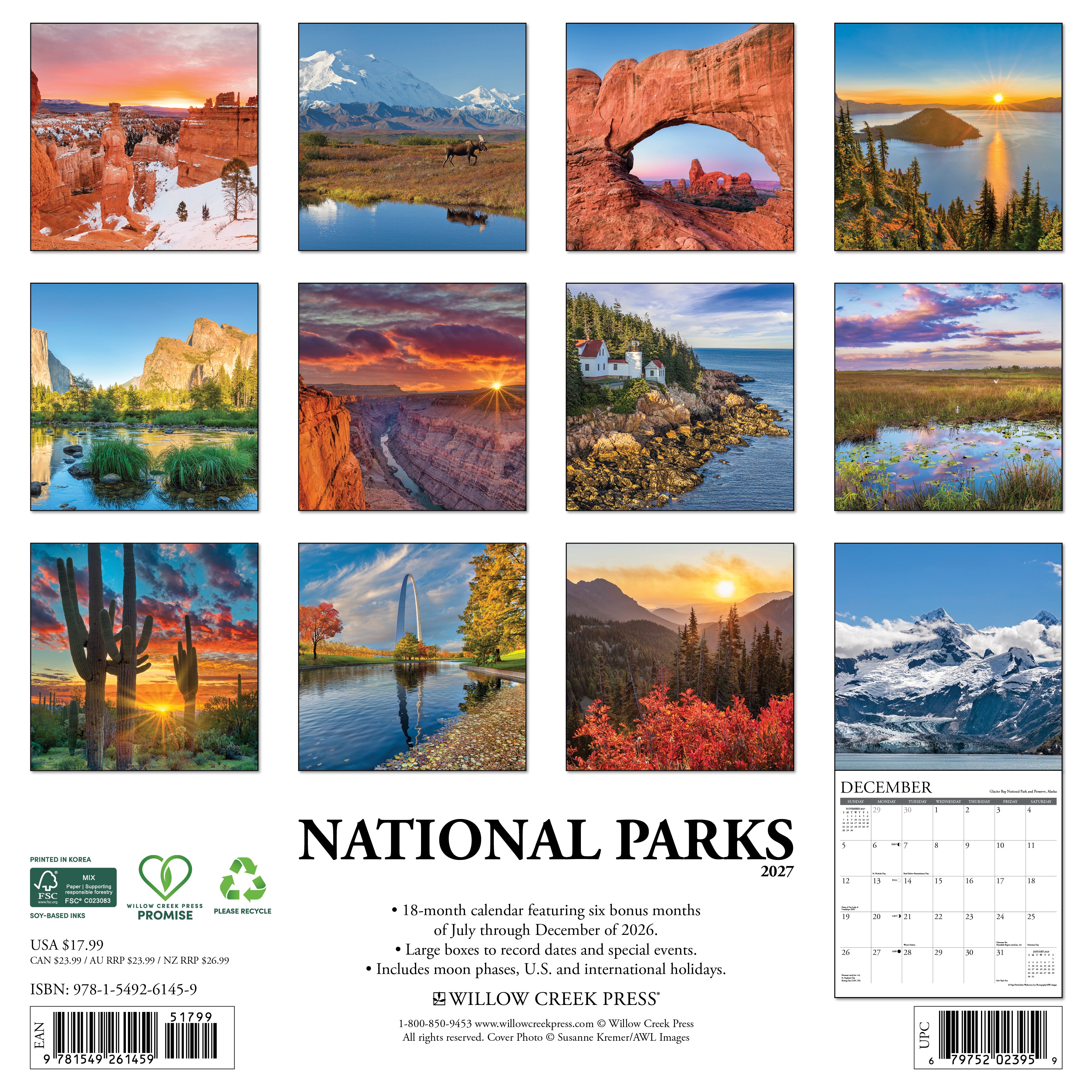 Willow Creek Press, National Parks 2027 Wall Calendar