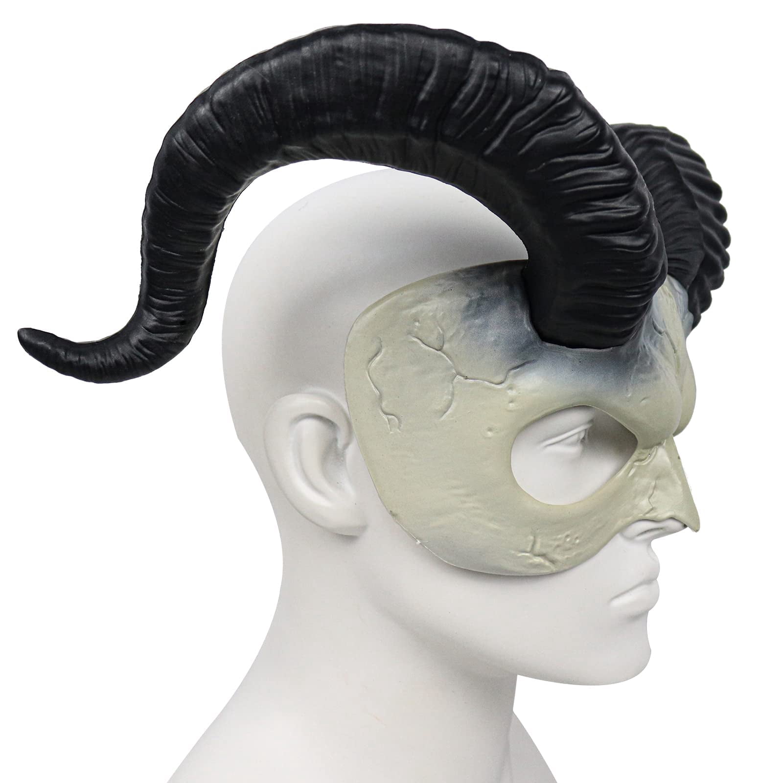 Máscara De Cuernos De Cabra – Disfraz De Monstruo Para Halloween, Cosplay Y Fiestas, Media Cara, Cómoda Y Transpirable