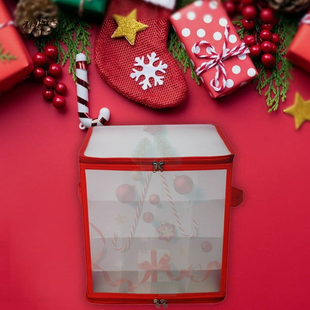 Wangsaura Boîte de rangement pour ornements de Noël, bac de rangement pour  décor de 64 boules de grille 