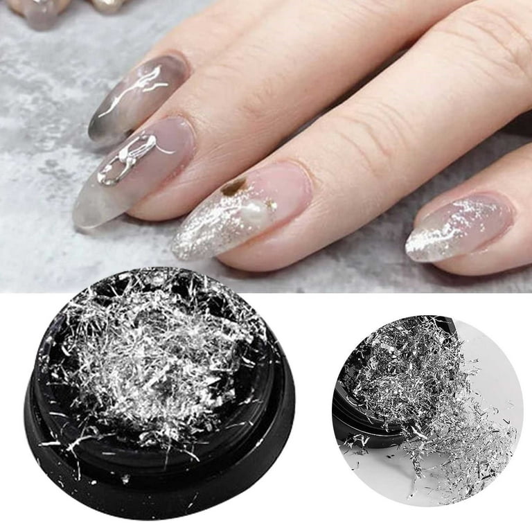 Glitter Nail Art Foil Paper Makeup Jewelry Irregular Shiny Foil Leaf Gold  Silver Flakes Nails DIY Stickers Manicure Decorations