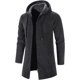 thumbnail image 1 of chamarra con capucha para hombre, con cierre, forro polar, abrigada con forro de sherpa, para invierno, gabardina con bolsillo, 1 of 11