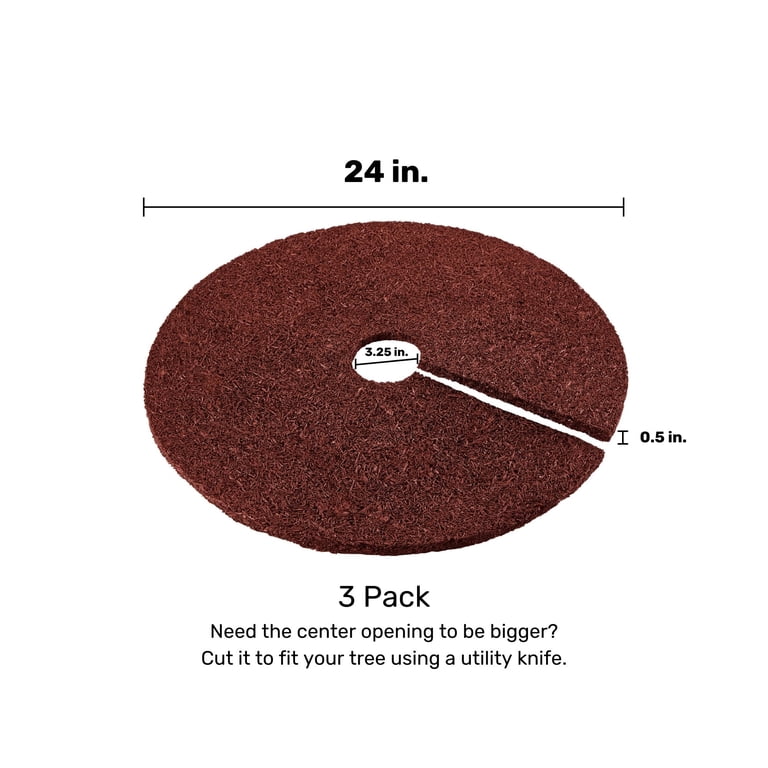 GroundSmart 36" Red Rubber Mulch Tree Ring, 3 Pack