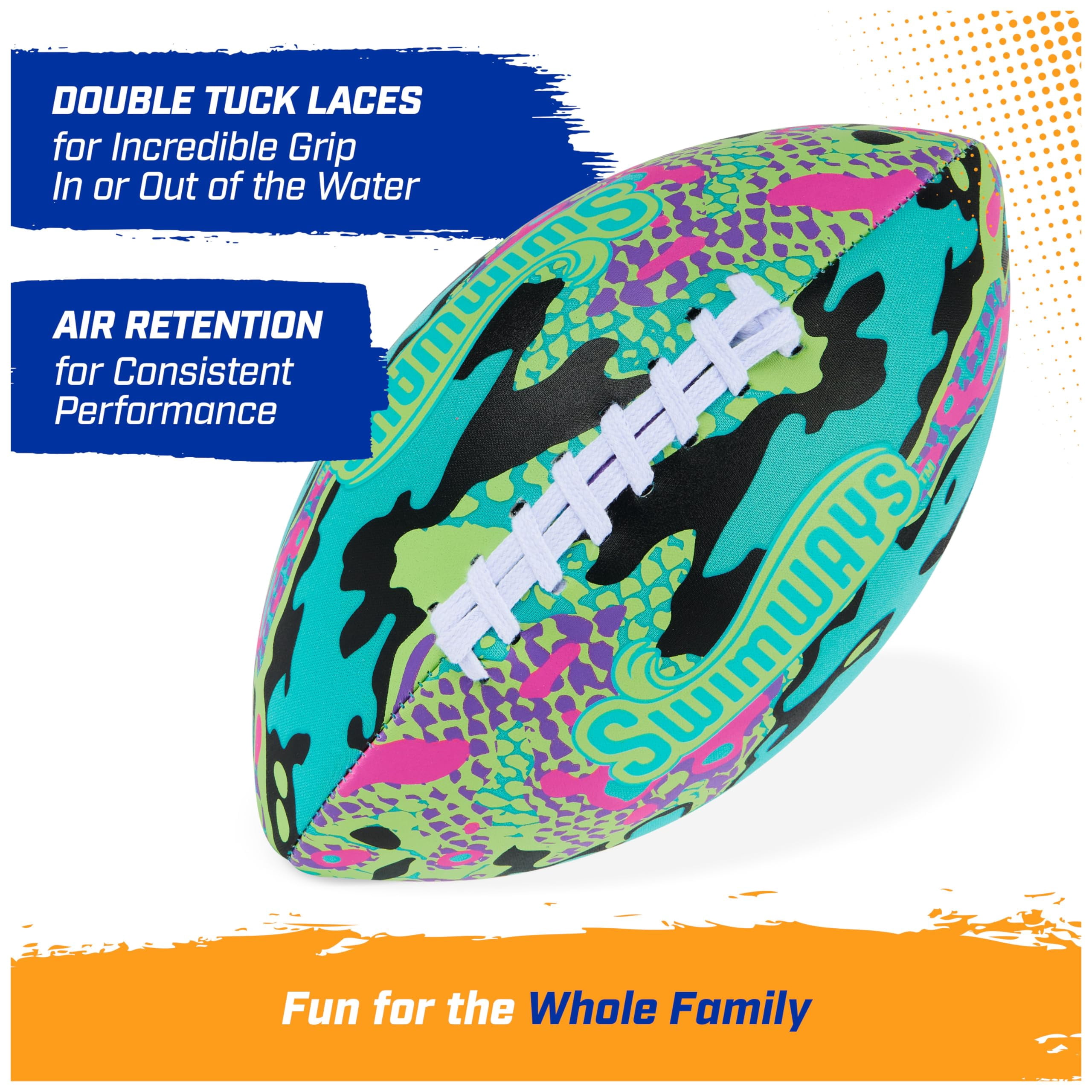 SwimWays Hydro Waterproof Football, 9.25 Inches, Blue Blue (New Version)