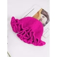 thumbnail image 3 of Deago Women Crochet Bucket Hat Cute Winter Ruffled Brim Floppy Cap Handmade Knit Cloche Hats (Rose Red), 3 of 9