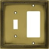 Brainerd 64739 Beaded Single Toggle Switch/Decorator Wall Plate / Switch Plate / Cover, Tumbled Antique Brass