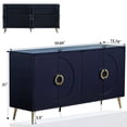 thumbnail image 4 of 4 Door Sideboard Cabinet in Matte Navy Blue / Adjustable Shelves for Kitchen Organization, 4 of 6