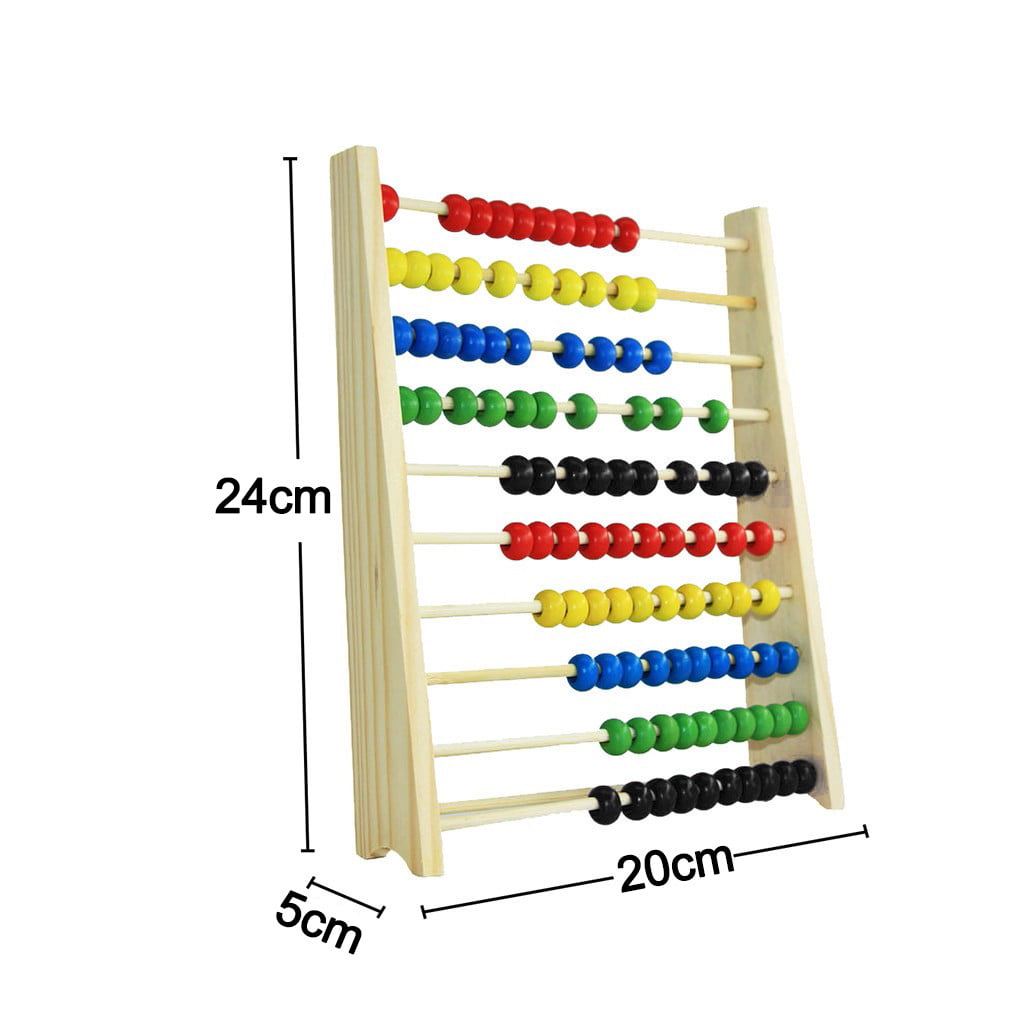 24CM Wooden Bead Abacus Counting Frame Childrens Kids Educational Maths Toys US 