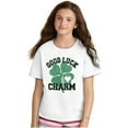 thumbnail image 3 of Shamrock Good Luck Charm St. Pattys Girls Kids T Shirt Tees Teen Brisco Brands XS, 3 of 5