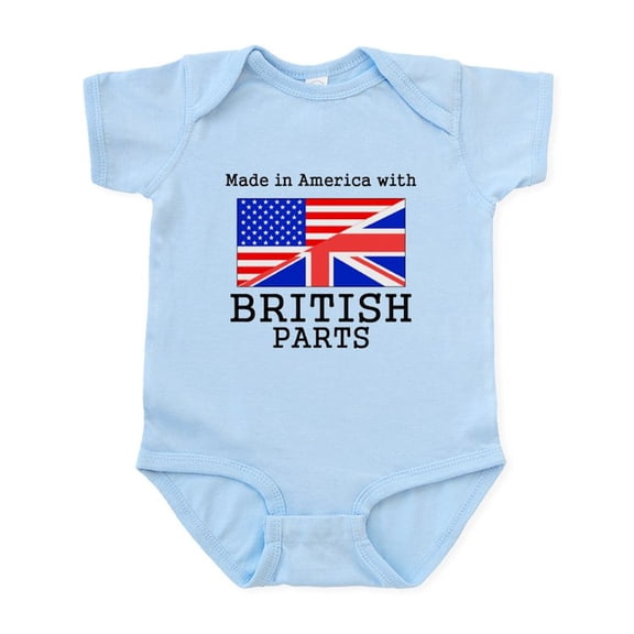 CafePress - Made In America With British Parts Body Suit - Baby Light Bodysuit, Size Newborn - 24 Months