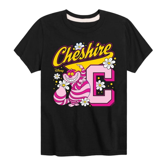 Alice in Wonderland - Cheshire Letterman - Youth Boys Short Sleeve Graphic T-Shirt