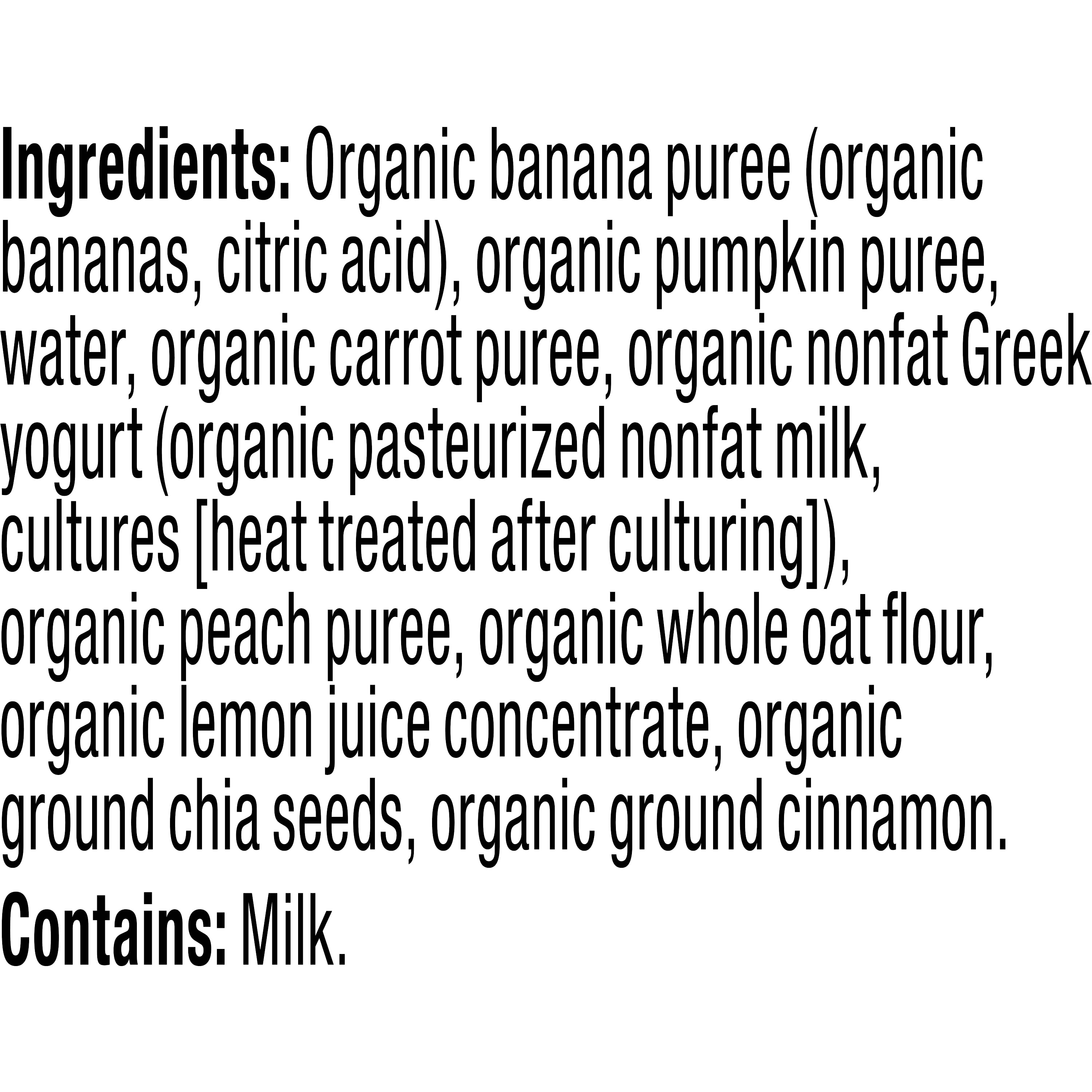 Plum Organics Mighty 4 Toddler Food, Banana, Peach, Pumpkin, Carrot, Greek Yogurt and Oat, 12 Pack