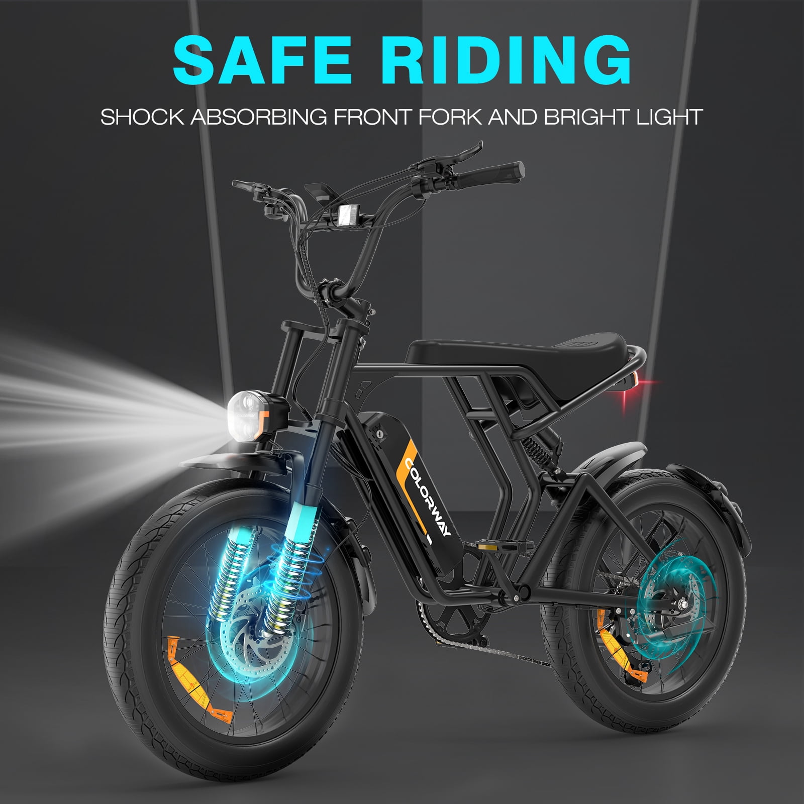 COLORWAY 750W 20"x4.0 Fat Tire Electric Bike, 48V 15Ah Battery, Off-road E-Bike for Adults, UL2849 Certified