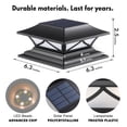 thumbnail image 2 of PASAMIC Solar Post Cap Lights 4 Pack, Solar Post Lights Outdoor Waterproof with 2 Color Modes, IP44 Deck Solar Powered for 4x4, 5x5, 6x6 Vinyl/Wooden Posts, Decorate Deck, Patio, Porch, Fence, 2 of 7