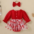 thumbnail image 5 of TAmten Preemie Baby Girl Clothes Ruffled Sleeveless Romper Floral Dreesy Bodysuit Heaedband 2pcs Baby Girl Summer Clothes(Red,6-12 Months), 5 of 9