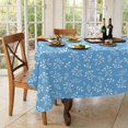 thumbnail image 5 of Blue Rectangle Tablecloth, Flower Print Tablecloth, Blue Leaf Tablecloth, Indoor/Outdoor Waterproof Wrinkle Free Durable Rectangle Tablecloth for Rectangle Tables 60 X 84, 60 X 102, 60 X 120 Inch, 5 of 5