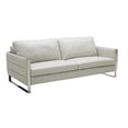 thumbnail image 2 of Light Grey Italian Leather Living Room Sofa Set 3Pcs J&M Constantin Contemporary, 2 of 8