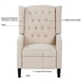 thumbnail image 6 of Triple Tree Modern Fabric Foam Wood Solid Print Nailhead Trim Accent Chair, Beige, 6 of 7