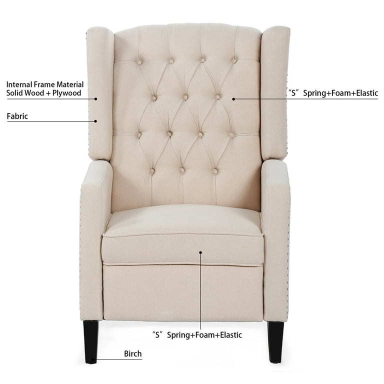 Comfortable High Back Accent Chair for Living Room, Beige 27