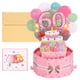 thumbnail image 1 of Tarjeta de Cumpleaños 60 de Uxcell Tarjeta de Cumpleaños Pop-Out con Tarjeta de Felicitación y Sobre para Regalo de Mujeres y Niñas Rosa, 1 of 6