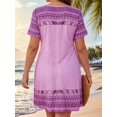 thumbnail image 2 of Cuteduck Women’s V-Neck Short Sleeve Casual Midi Dress – Boho Print, Loose Fit Flowy A-Line Sundress – Summer Beach & Everyday 1X-5X, 2 of 7