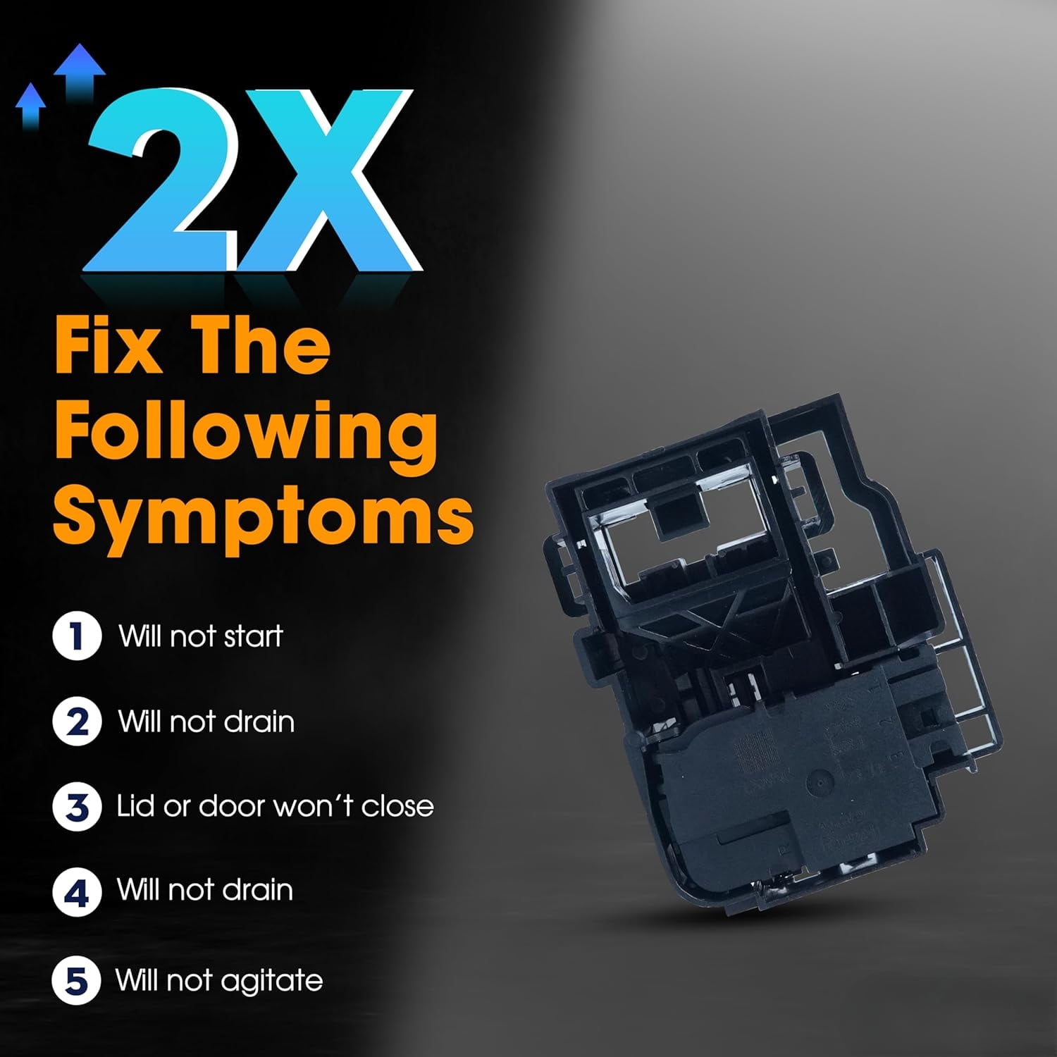 WH08X32697 WH08X37938 Washer Door Lid Lock Switch Replaces WH01X24114 WH01X26114 WH01X27954 WH08X31577 for GE GTW465ASN1WW GTW460ASJ3WW GTW330ASK3WW GTW460ASJ2WW GTW220ACK1WW