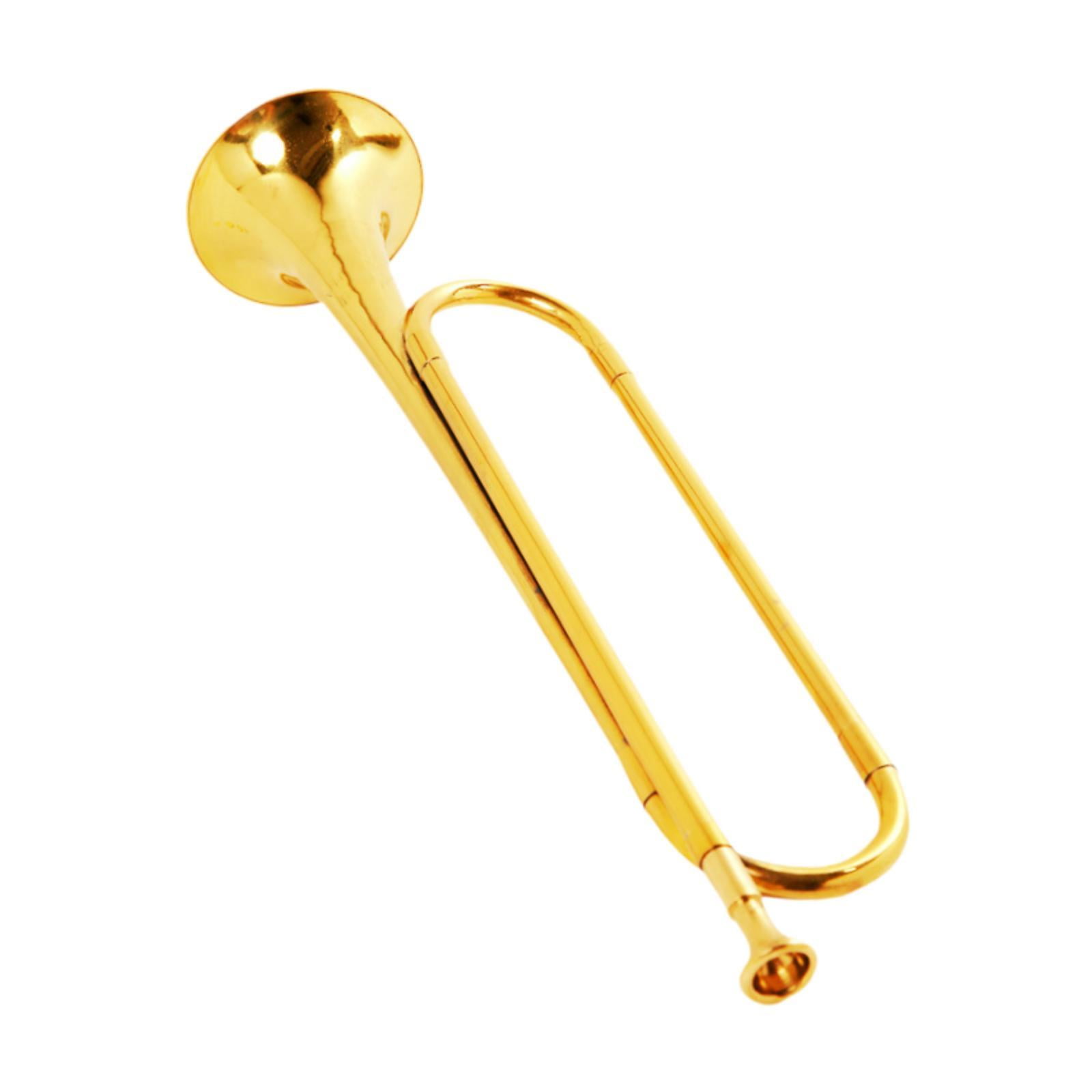 QccHieUs C Bugle Mini Brass Instrument Portable Classic Cavalry Trumpet Blowing Bugle for