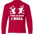 thumbnail image 3 of Inktastic How I Roll Bowling Long Sleeve Youth T-Shirt, 3 of 5