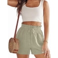 thumbnail image 2 of Women Summer Casual Wide Leg Loose High Waist Drawstring Dressy Shorts 2026 Beach Vacation Clothes Green S, 2 of 7