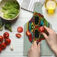 thumbnail image 3 of Sugar Skull Cutting Board, Vibrant Colored Macabre Mexico Latin Tradition Mythical Art, Decorative Tempered Glass Cutting and Serving Board, Wine Bottle Shape, Multicolor, by Ambesonne, 3 of 5