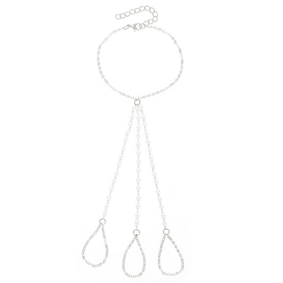 XmhyTop-A Dainty Bracelet, 1 Piece, Alloy Minimalist Hand Chain with Finger Ring, Layered Jewelry Elegant Everyday Accessory,D29