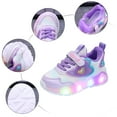 thumbnail image 2 of BOBOGOJP Kids Shoes Girls Breathable Sneakers Lighting Athletic Running Shoes (Toddler/Little Kids/Big Kids) (Purple,3 Years), 2 of 7
