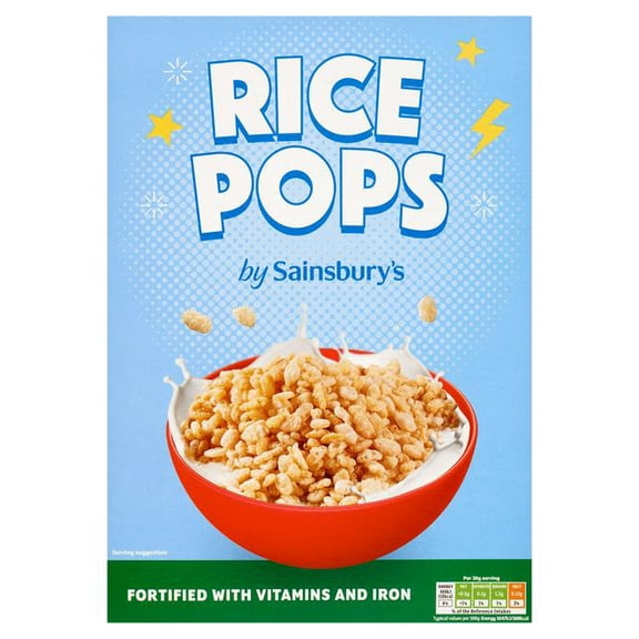 2 x Boxes of Sainsbury's Rice Pops 375g - British Breakfast Cereal