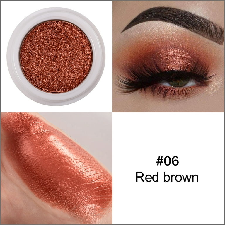 BEUKING 12 Colors Glitter Eyeshadow Mashed Potato Pearlescent Monochrome Eyeshadow Polarized Light Not Smudged Eye Shadow Highly Pigmented Eye