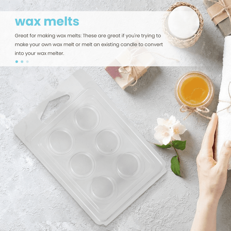 EUPNHY Wax Melt Containers-8 Cavity Clear Empty Plastic Wax Melt Molds-25 Packs Cubes Clamshells for Tarts Wax Melts.
