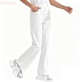 thumbnail image 2 of LYHaoo Girls Flare Pants Elastic High Waisted School Uniform Dress Panst for Kids Back to School Outfits(White), 2 of 2
