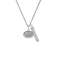 thumbnail image 2 of Delight Jewelry Silvertone Crown - Oval Seal Silvertone Fearless Bar Charm Necklace, 23", 2 of 4