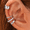 Style 2, variant on Non-Piercing Ear Cuffs Set, 4 Pairs 14K Gold Plated Clip On Cartilage Earrings, Adjustable Fake Helix & Conch Ear Cuffs for Women, Stackable Ear Jewelry
