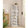 thumbnail image 3 of Kitsure Shoe Rack - 7-Tier Freestanding Rotating Shoe Rack, Lazy Susan Base Display Organizer for Bag & Footware, Easy-to-Assemble Shoe Rack for Entryway, Closet, Bedroom, White, 3 of 5