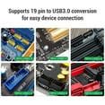 thumbnail image 4 of USB 3.0 Front Panel Hub, 3.5in Floppy Bay to Dual USB 3.0 and HD Audio Interface Adapter, 19 Pin Connector for PC Computer Case, 4 of 7