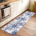 thumbnail image 2 of Purple Blue Compass 2'x6' Runner Rugs for Hallway Kitchen Bedside Non Slip Washable, Vintage Nautical Summer Ocean Shell Entryway Rug Runners with Rubber Backing, Long Carpet Runner for Laundry Room, 2 of 8