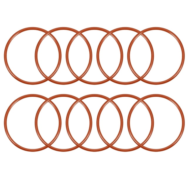 Unique Bargains Joint Torique en Silicone 43mmx38.2mmx2.4mm VMQ Joint d'Étanchéité Rouge 10 Pcs