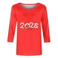 thumbnail image 5 of Awdenio Spring Winter Hoodie for Women Fashion 2025 Happy New Year Print Crewneck 3/4 Sleeve Loose Sweatshirt Capless Tops, 5 of 5