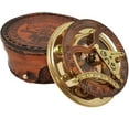 thumbnail image 2 of Antique Brass & Copper Sundial Compass, Sundial Clock, Sun dial in Box Gift Sun Clock Ship Replica Watch Sun Clock, 2 of 6